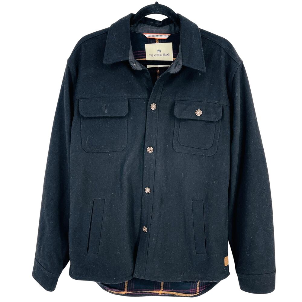 The Normal Brand Brightside Wool Flannel Lined Workwear Jacket Mens Sz L Shacket